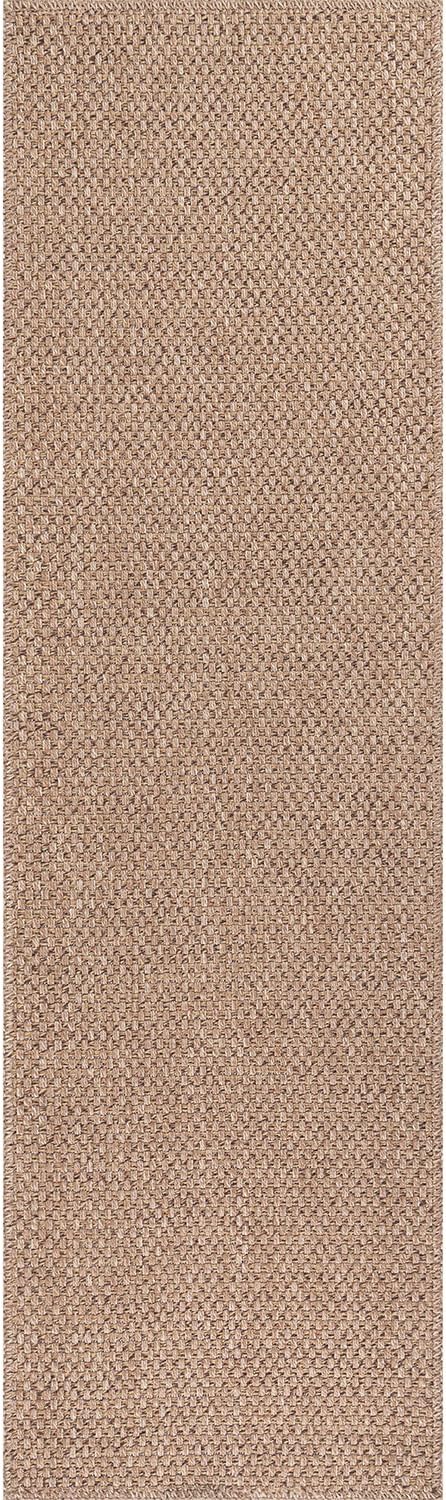 CAMILSON Indoor and Outdoor Runner Rug Natural Solid Boho Woven Design - Image 3