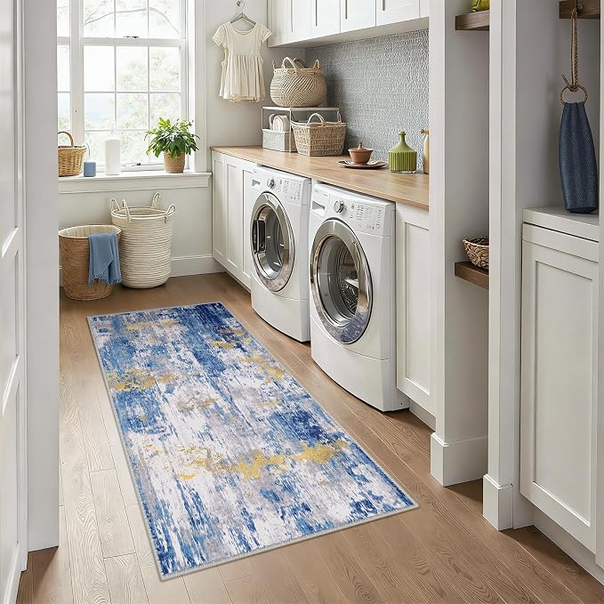 RELEANY Washable Area Rugs 3x6 Non-Slip Modern Abstract Soft - Image 3
