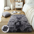 2x3 Dark Grey Fluffy Shag Rug for Bedroom, Soft Plush Fuzzy Washable Floor Non by KICHOWUA