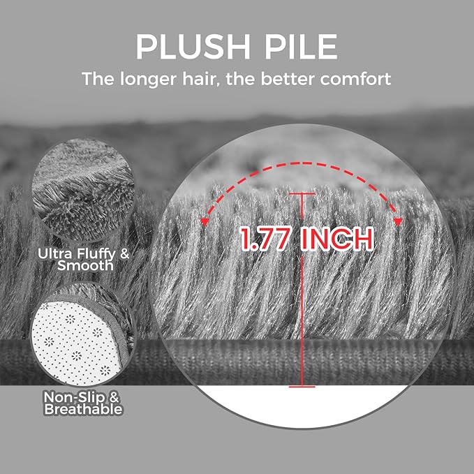 5X8 Ultra Soft Rug for Living Room, 5X8 Fluffy Shag Area Rug for Bedroom - Image 5