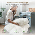 KICHOWUA Thick Area Rug 4x6 Cream White Fluffy Shag - Image 5