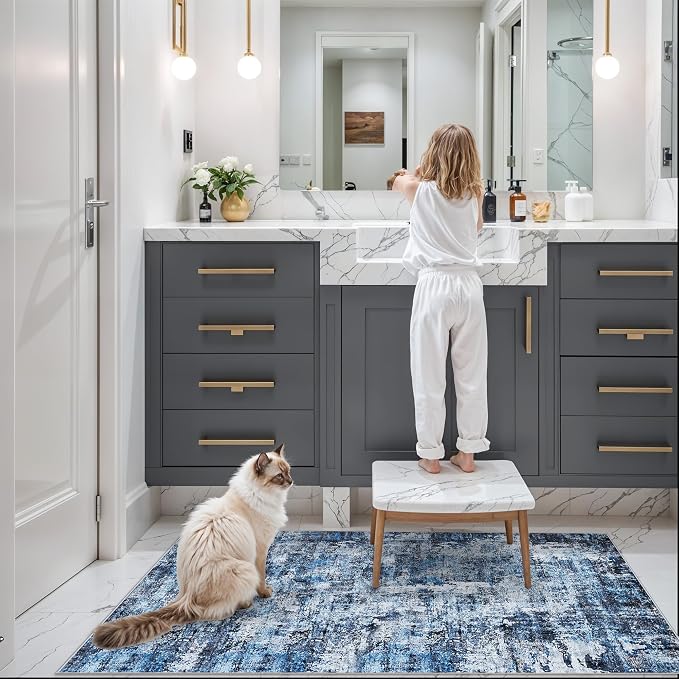 2x5 Washable Kitchen Runner Rug – Non-Slip Rubber Backing Low-Pile Soft Small - Image 3