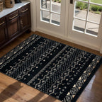 SERISSA 2x3 Rugs for Entryway, Washable Non-Slip Black Gold Grad Small Area Rug by SERISSAHomeDecorCollection