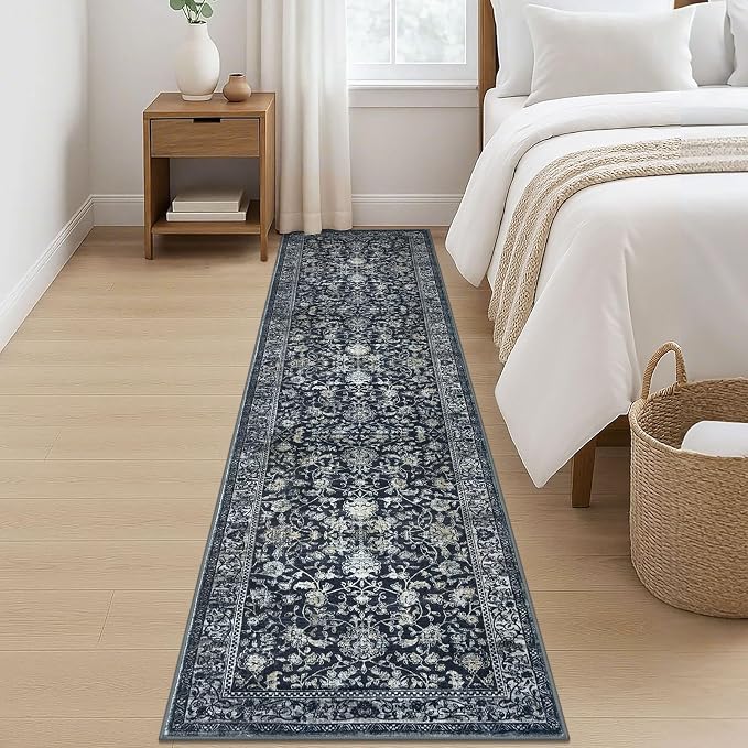 KILOCOCO Hallway Runner 2x8 Rug Runner Printed Vintage Floral Washable Kitchen - Image 8