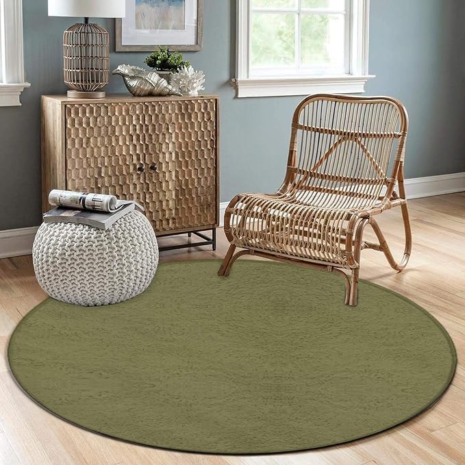 Room Sofa Yoga Soft Round Carpet, Home Decor Non Slip Kitchen Office Circle Rug - Image 3