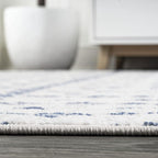 JONATHAN Y Boho Vintage Diamond Cream/Navy Indoor Area Rug 4X6 ft, Moroccan Hype - Image 9