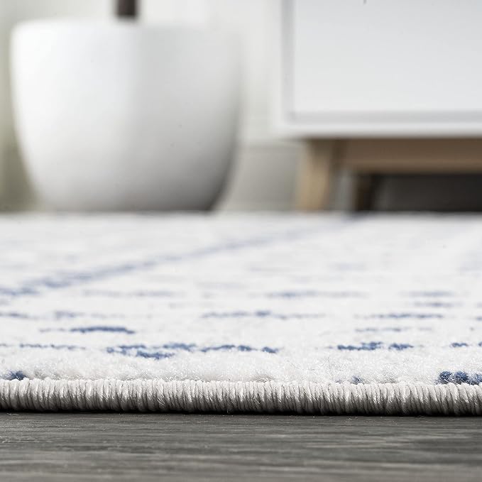 JONATHAN Y Boho Vintage Diamond Cream/Navy Indoor Area Rug 4X6 ft, Moroccan Hype - Image 9