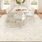 8x10 Area Rugs for Living Room: Washable Large Vintage Floral Rug Low Pile - Image 6