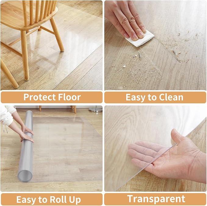 OstepDecor Clear Runner Rug for Hallway, 24 x 72 Inch Clear Floor Protector - Image 2