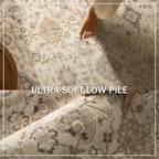 Machine Washable Rug for Living Room: 5x7 Area Rugs Boho Vintage Rug Stain - Image 5