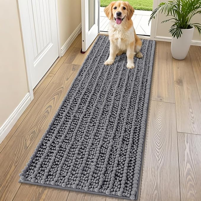 Smiry Dog Door Mat for Muddy Paws 70x24, Absorbent Dirt Trapper, Non-Slip by Smiry