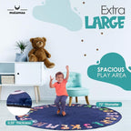 ABC Alphabet Rug for Kids – 6 ft Round Blue Play Mat for Toddlers & Babies - Image 6
