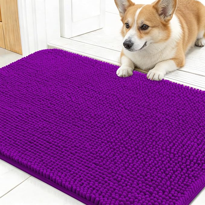 OLANLY Dog Door Mat for Muddy Paws 24x16, Absorbs Moisture and Dirt, Absorbent by OLANLY