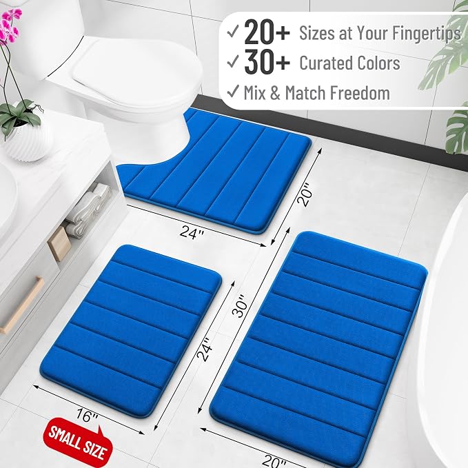 OLANLY Memory Foam Bath Mat 35x16, Super Soft Absorbent Bathroom Rugs, Quick Dry - Image 2