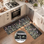 KIMODE Anti Fatigue Mats for Kitchen Floor 17"x47"+17"x29", Farmhouse Floral - Image 3