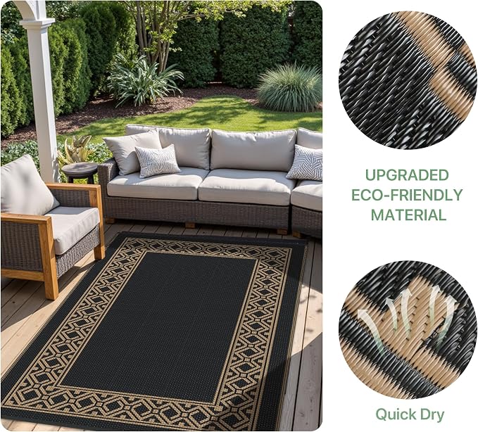 GENIMO Outdoor Rug Waterproof for Patio Decor, Outside Area Mat for Rv - Image 7