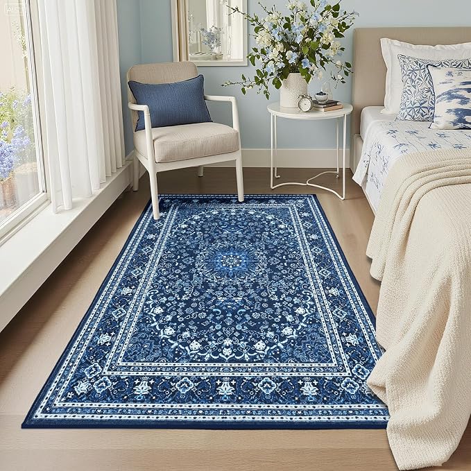 Lessymo 3 x 5 Area Rugs for Living Room- Machine Washable Area Rugs Boho Faux - Image 3