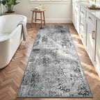 2x7 Grey Rug Runners for Hallways Kitchen Runner Rug Non Slip Washable Black - Image 4