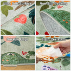 Area Rug Living Room Rugs: Floral 3x5 Washable Rug Vintage Soft Boho Non-Slip - Image 7