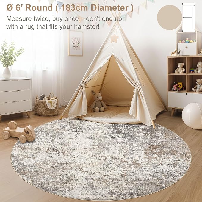 UERMEI 6ft Round Area Rug Living Room Rugs - Image 3