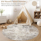 UERMEI 6ft Round Area Rug Living Room Rugs - Image 3