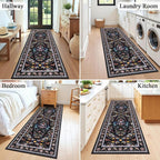 HEBE Washable Hallway Runner Rug 2'x 6' Non Slip Kitchen Rugs Runner, Low Pile - Image 7