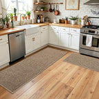 Faux Jute Hallway Runner Rug 2'x6', Washable & Non-Slip, Taupe | 0.27" Low Pile - Image 5
