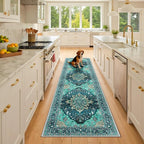 RELEANY Area Rugs Runner 2'x8' Washable Non-Slip, Floral Vintage Distress by RELEANY