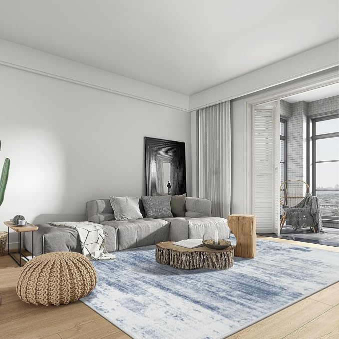 9x12 Area Rugs Washable Rug: Modern Abstract Living Room Rug Soft Anti-Skid - Image 4