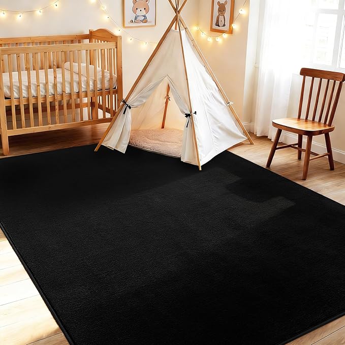 Vasofe Black Area Rugs for Living Room Bedroom, 4x6 Modern Thickened - Image 3