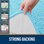 OLANLY Bathroom Runner Rugs 47x24, Soft Absorbent Chenille Bath Rugs, Rubber - Image 6