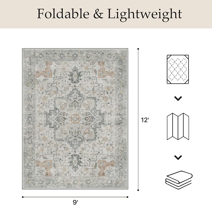 GENIMO Outdoor & Indoor Area Rug 9'x12', Waterproof, Non-Shedding, Easy Cleaning - Image 2