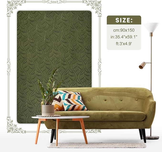 Macgace 3x5 Green Area Rug, Washable Shag Carpet, Kids Room Nursery Rugs - Image 9
