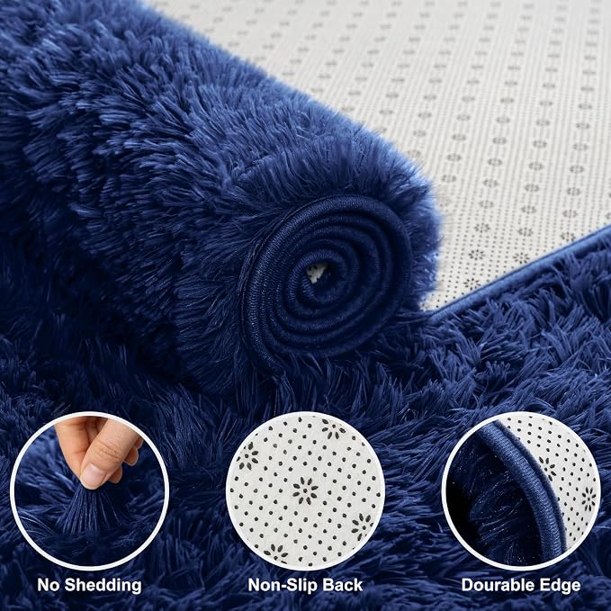 Shag Area Rugs for Bedroom Living Room, 6X9 Ultra Soft Fluffy Area Rugs for Dorm - Image 4