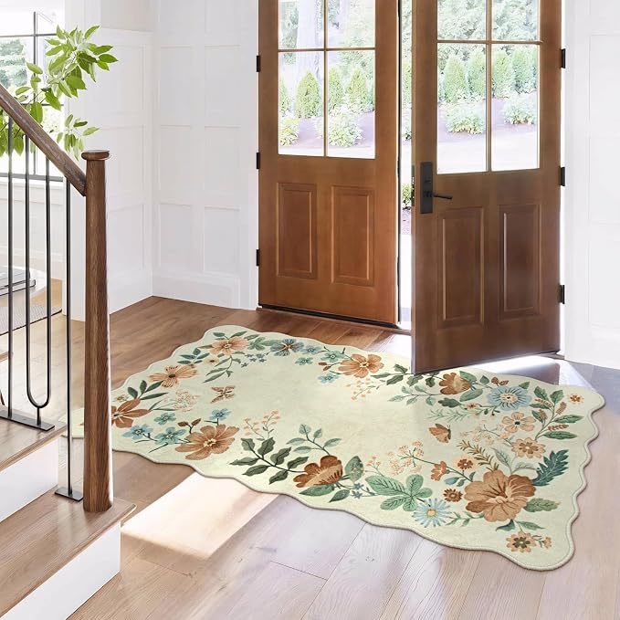 Lahome Floral Entryway Rug, 2x4 Washable Kitchen Rugs Non Slip Ultra-Thin - Image 2