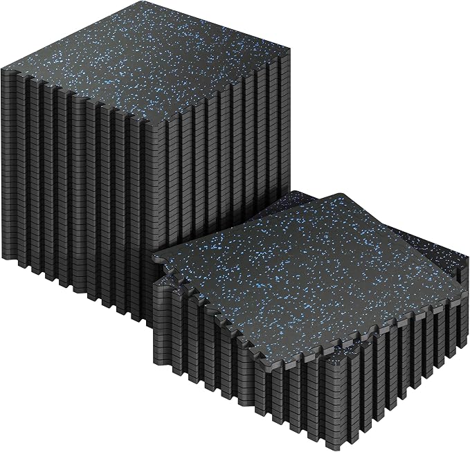 SUPERJARE 0.56'' Thick 48 Pcs 192 Sq Ft Rubber Top Exercise Equipment Mats by SUPERJARE