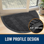 OLANLY Half Circle Door Mat Outside Entrance 29.5x17, Heavy Duty Sturdy Natural - Image 4