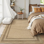 LIVEBOX Scalloped Washable 5x7 Rug, Easy Jute Tan Rugs - Image 7