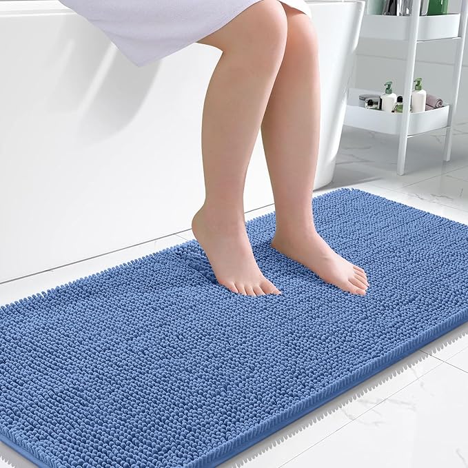 OLANLY Large Bathroom Rugs 50x30, Soft Absorbent Chenille Bath Rugs, Rubber by OLANLY