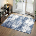 Entryway Rug 3x5 Blue Door Mat Indoor Entrance 36x60, Washable Small Throw Rugs by Acapet