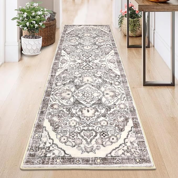 HEBE Hallway Runner Rug 2'x6' Washable Vintage Distressed Area Rugs Non Slip - Image 7
