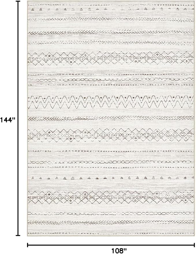 cotiled 9x12 Area Rugs Living Room Rug: Washable Boho Rugs - Image 2