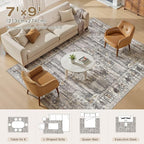 Washable 7x9 Area Rug for Living Room - Image 9