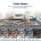 Lessymo 2 x 4 Entryway Rug, Machine Washable Area Rugs Boho Faux Wool Low Pile - Image 9