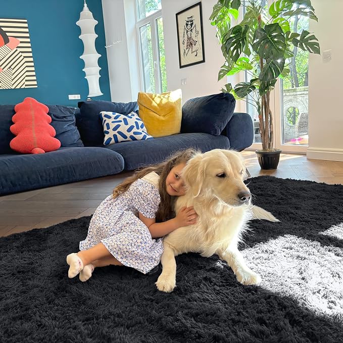 OLANLY 4x7 Area Rugs for Living Room Bedroom, Machine Washable Soft Fluffy - Image 5