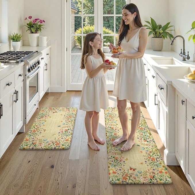 KIMODE Anti Fatigue Mats for Kitchen Floor 17"x47"+17"x29", Cushioned Kitchen - Image 7