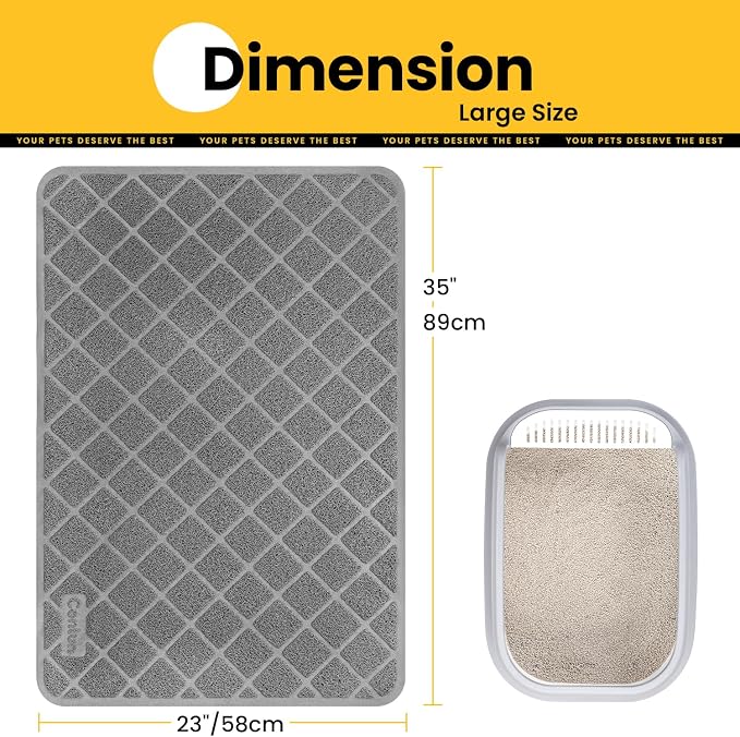 Conlun Cat Litter Mat Litter Trapping Mat, Less Waste Cat Litter Box Mat - Image 2