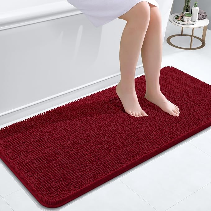 OLANLY Bathroom Runner Rugs 47x20, Extra Soft Absorbent Chenille Bath Rugs by OLANLY