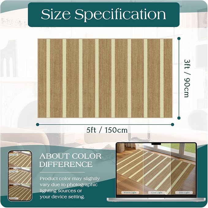 Striped 3x5 Entry Rug - Image 8