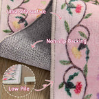 Latte&Fog Pink 4x6 Washable Rug - Image 8